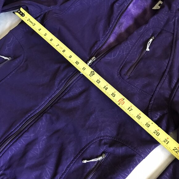 Double Diamond Purple Hooded Soft Shell Jacket Coat Abstract Print Large - Picture 6 of 7